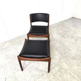 Mid century Scandinvian lounge chair with stool, 1960s