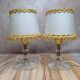 Pair of vintage lamps in plexiglass and gold metal