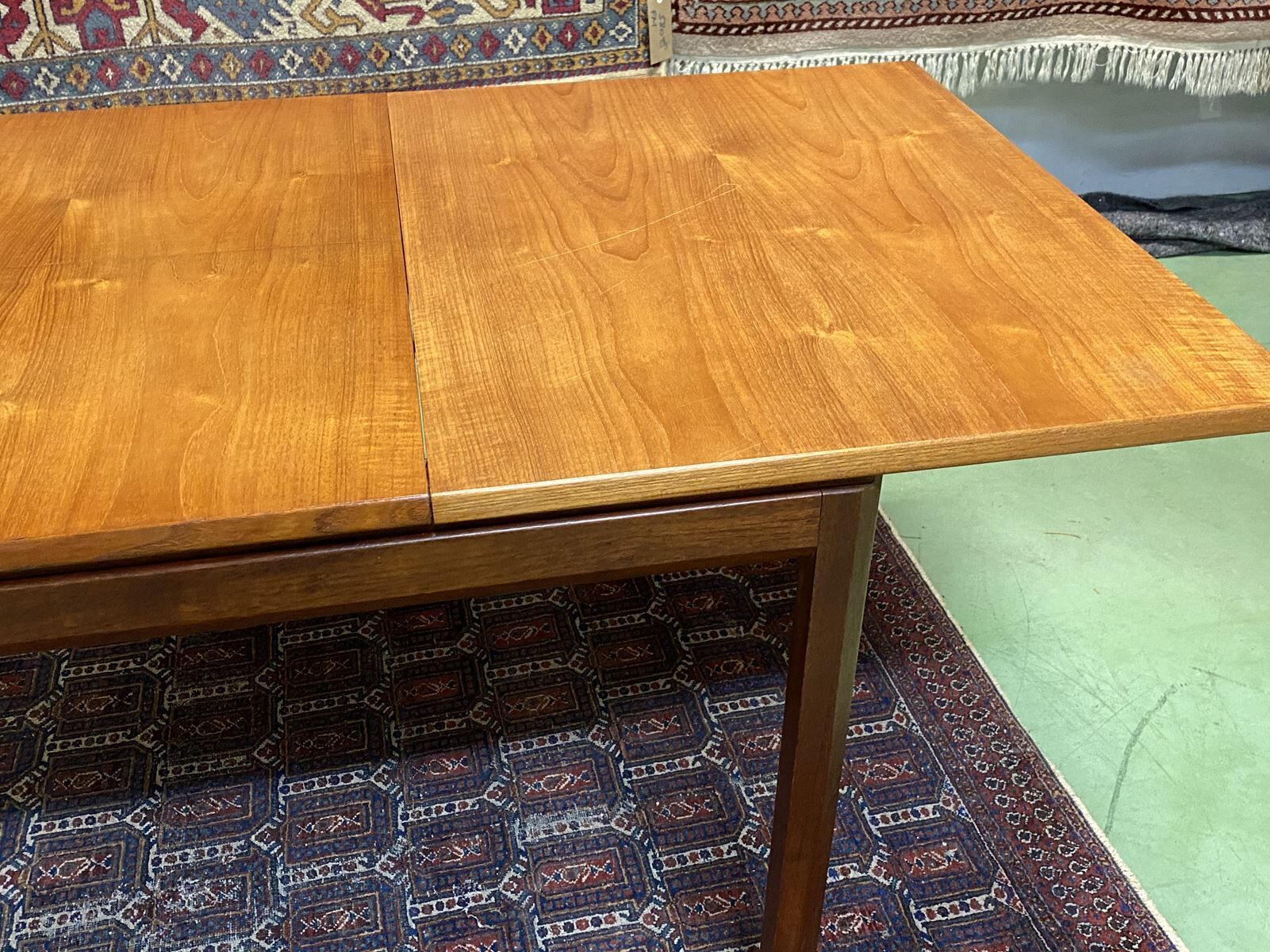 70s English teak table with a butterfly extension