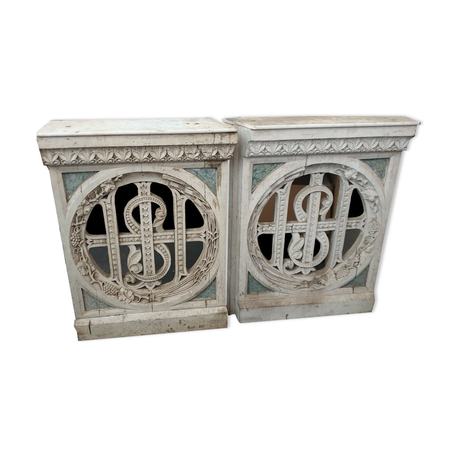 Wooden and marble gate, old Charles X era