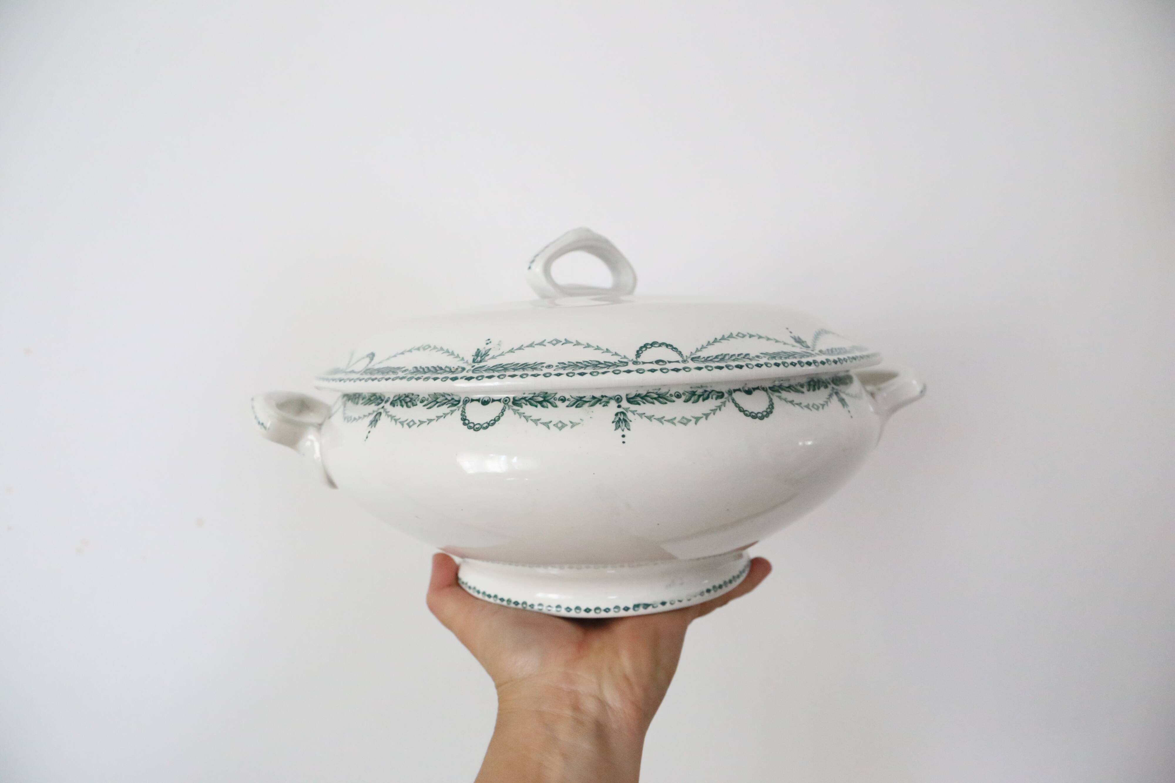 René model tureen or salad bowl, Saint Amand, Terre de Fer, French manufacture