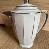 Limoges porcelain teapot or coffee maker with platinum fillet