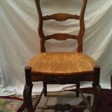 4 x Provencal chairs in carved wood and straw