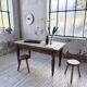 Solid oak farmhouse table with integrated extensions 1950