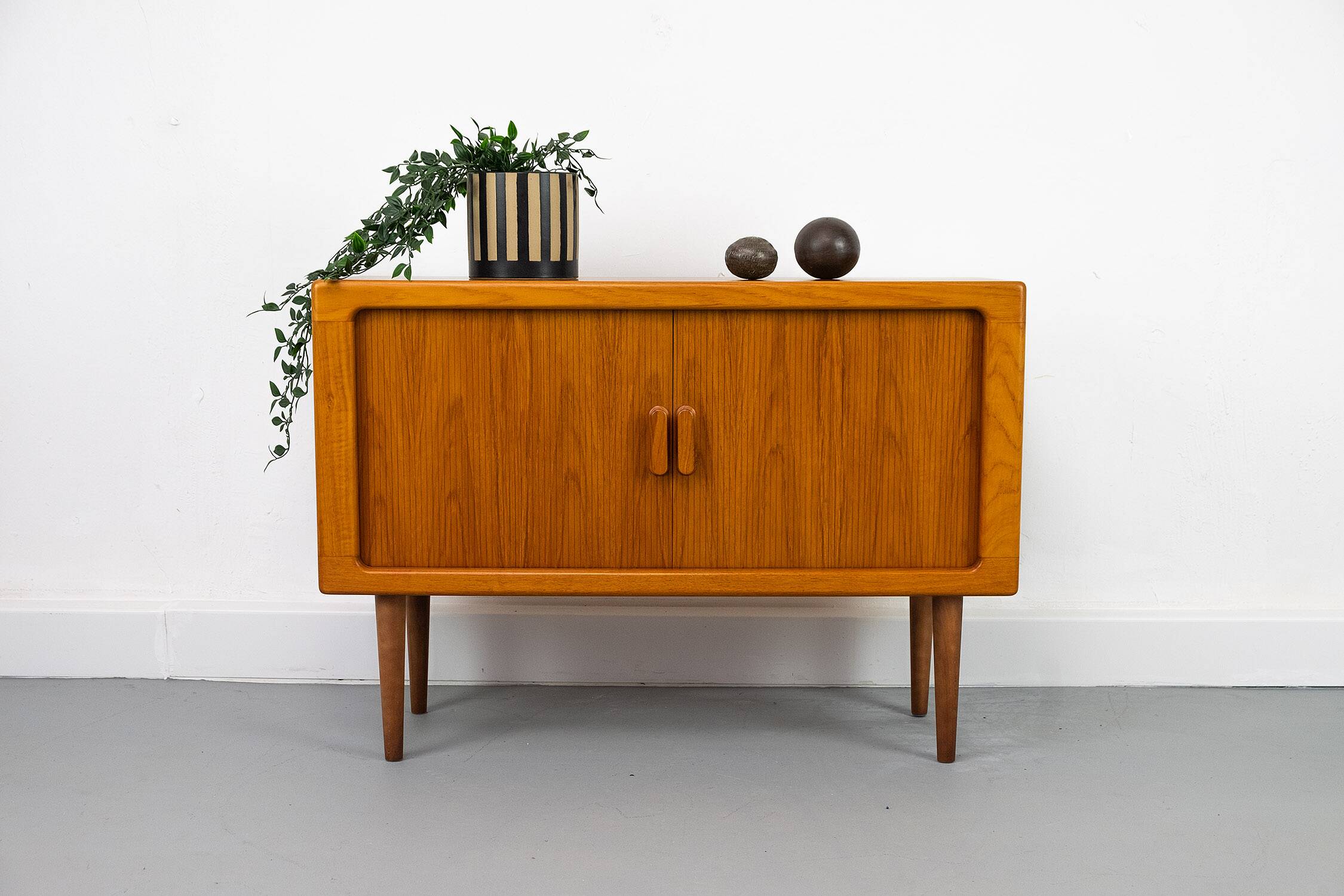 Danish Teak Sideboard with Tambour Doors from CFC Silkeborg, 1980s