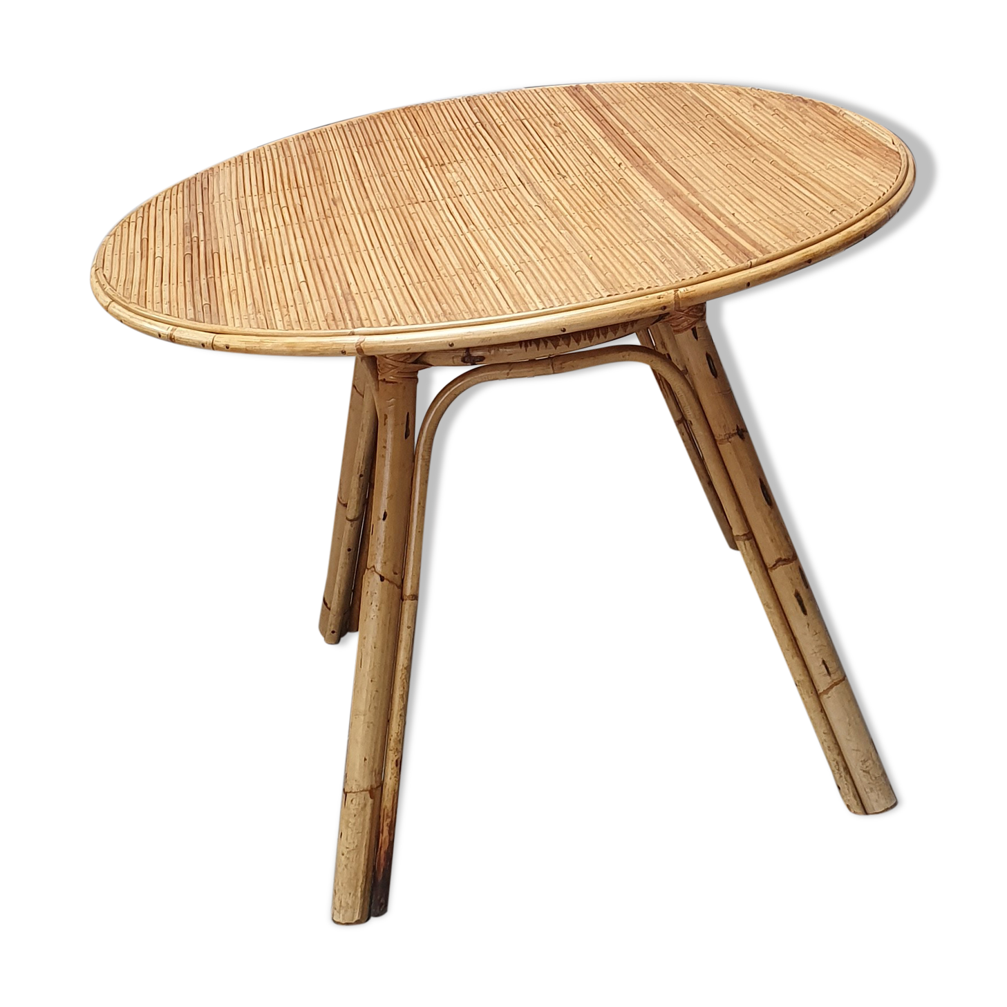 Rattan dining table from the 60s