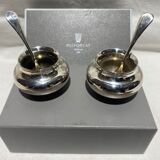 Set of three pieces pepper bowl, salt shaker pepper mill Puiforcat Paris