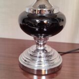 Vintage ceramic table lamp and chrome metal