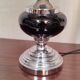 Vintage ceramic table lamp and chrome metal