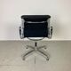 Eames black leather Soft Pad Group chair made by Vitra for Herman Miller