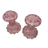 Set Of 2 Pink Art Nouveau Clichy Vases, early 1900s