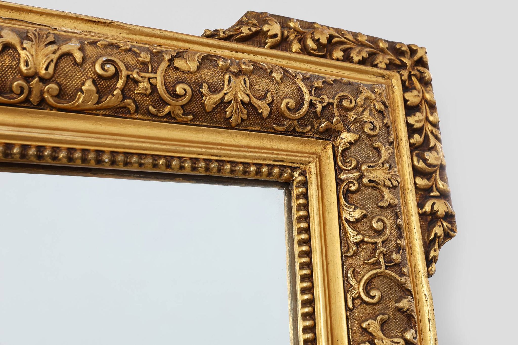 Large square giltwood mirror in Baroque style, 20th century