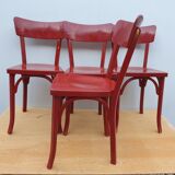 4 red chairs bistro Baumann
