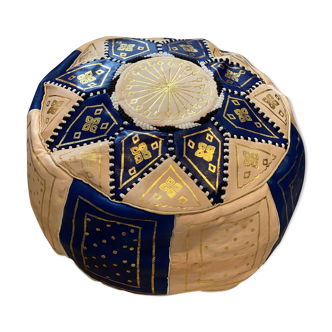 Leather pouf