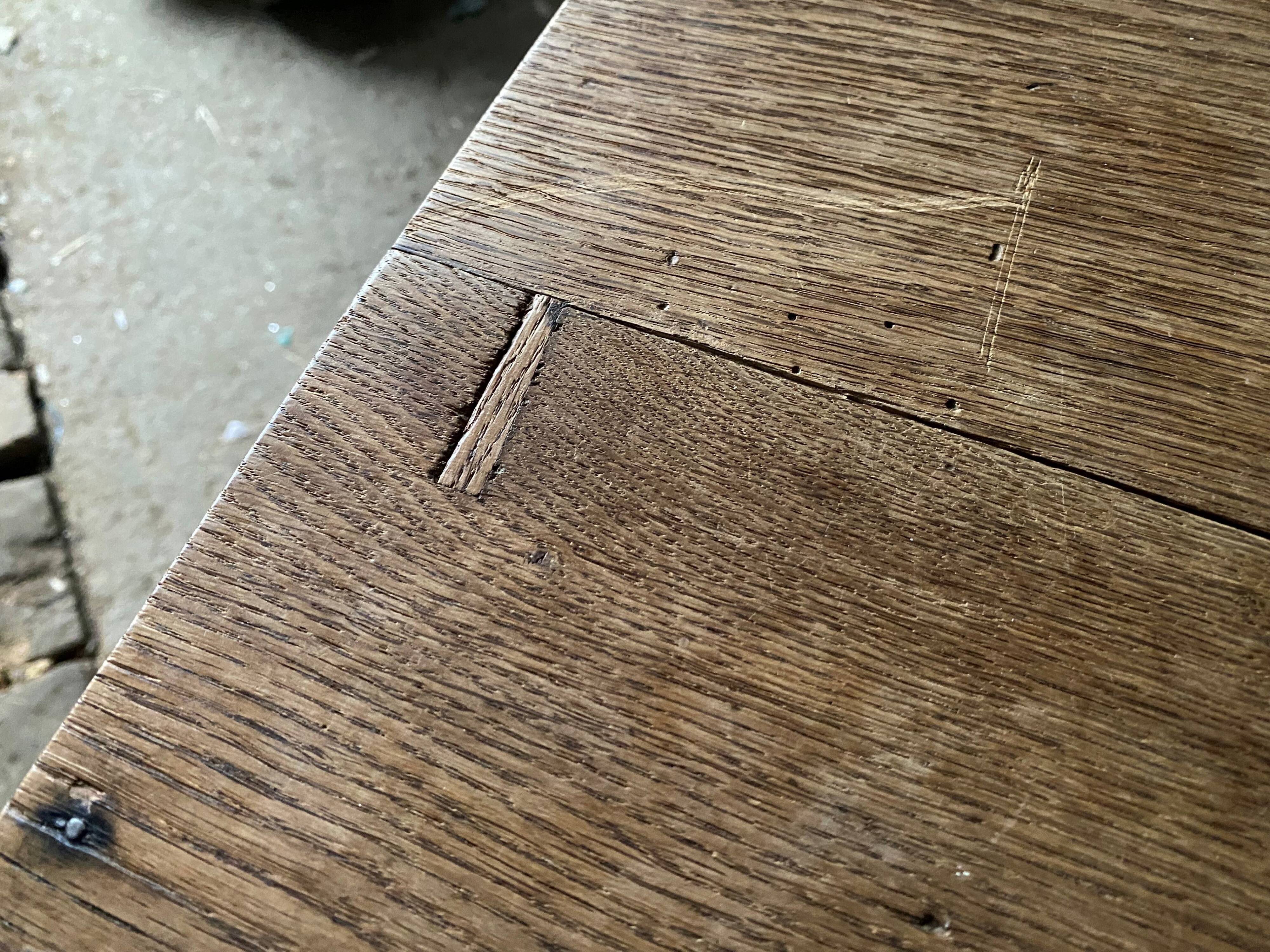 1-Drawer Solid Oak Dining Kitchen Farm Table 1900
