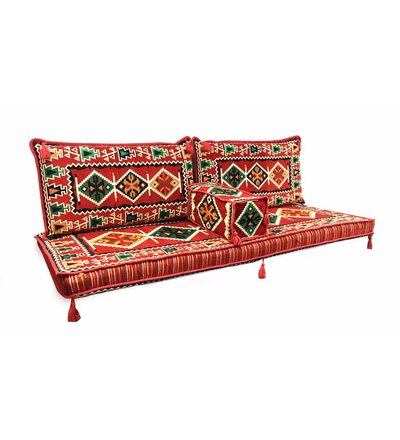 Ethnic Sofa, Living Room Floor Sofa, Red Sofa Seating