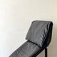 Scandinavian design chaise longue in black leather by Tord Björklund, Sweden 1970.