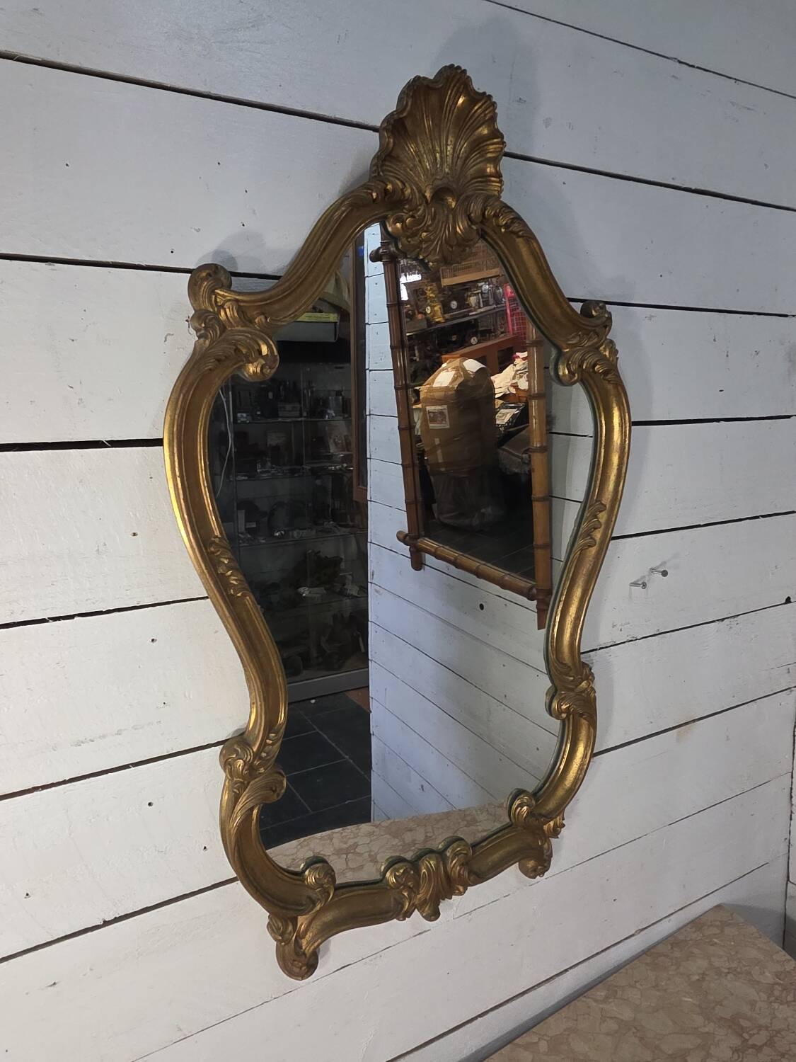 Louis XV style gilded mirror, mid-20th century, 89×54cm