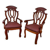 Set of 2 leather armchairs