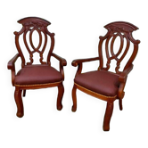 Set of 2 leather armchairs