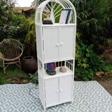 White rattan shelf