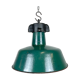 Industrial Green Enamel Factory Lamp with Cast Iron Top, 1960s