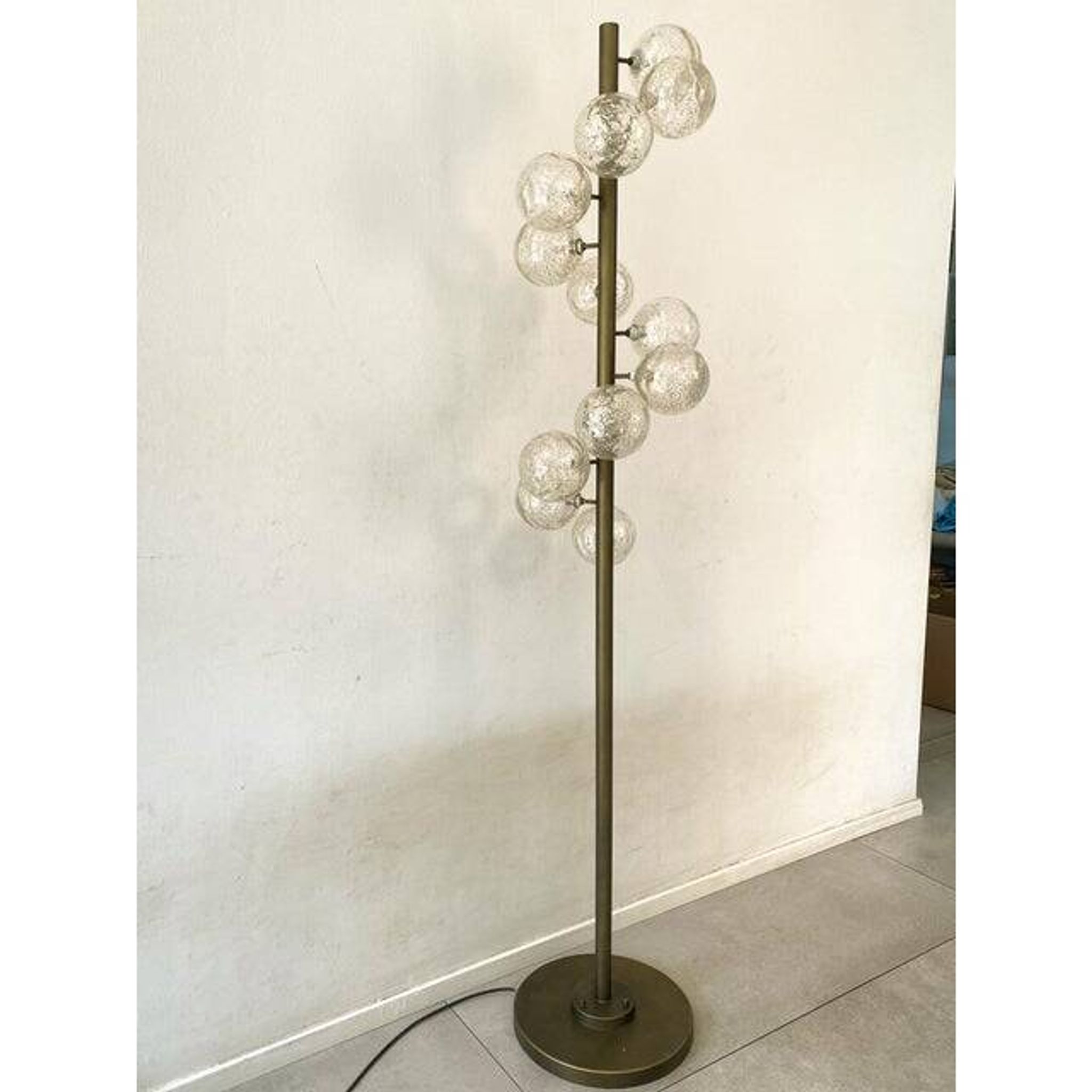 Contemporary Spheres With Gold Murano Glass Burnished Floor Lamp