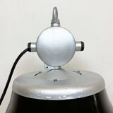 Industrial black enamel factory pendant lamp, 1960s