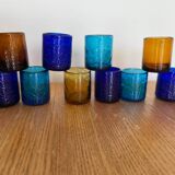 Lot de 10 verres soufflés bouche – Artisanat contemporain français – Multic
