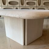 Square table in softened travertine by Berraldacci Design Collection