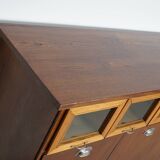 Vintage Dutch Beech & Oak Haberdashery Shop / Grain Cabinet, 1950s
