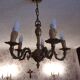 Lustre 5 braches + 2 appliques bronze