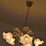 Lustre ceiling lamp design flowers of the 70s