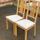 2 Scandinavian dining chairs made of solid light birch wood, IKEA Borje.