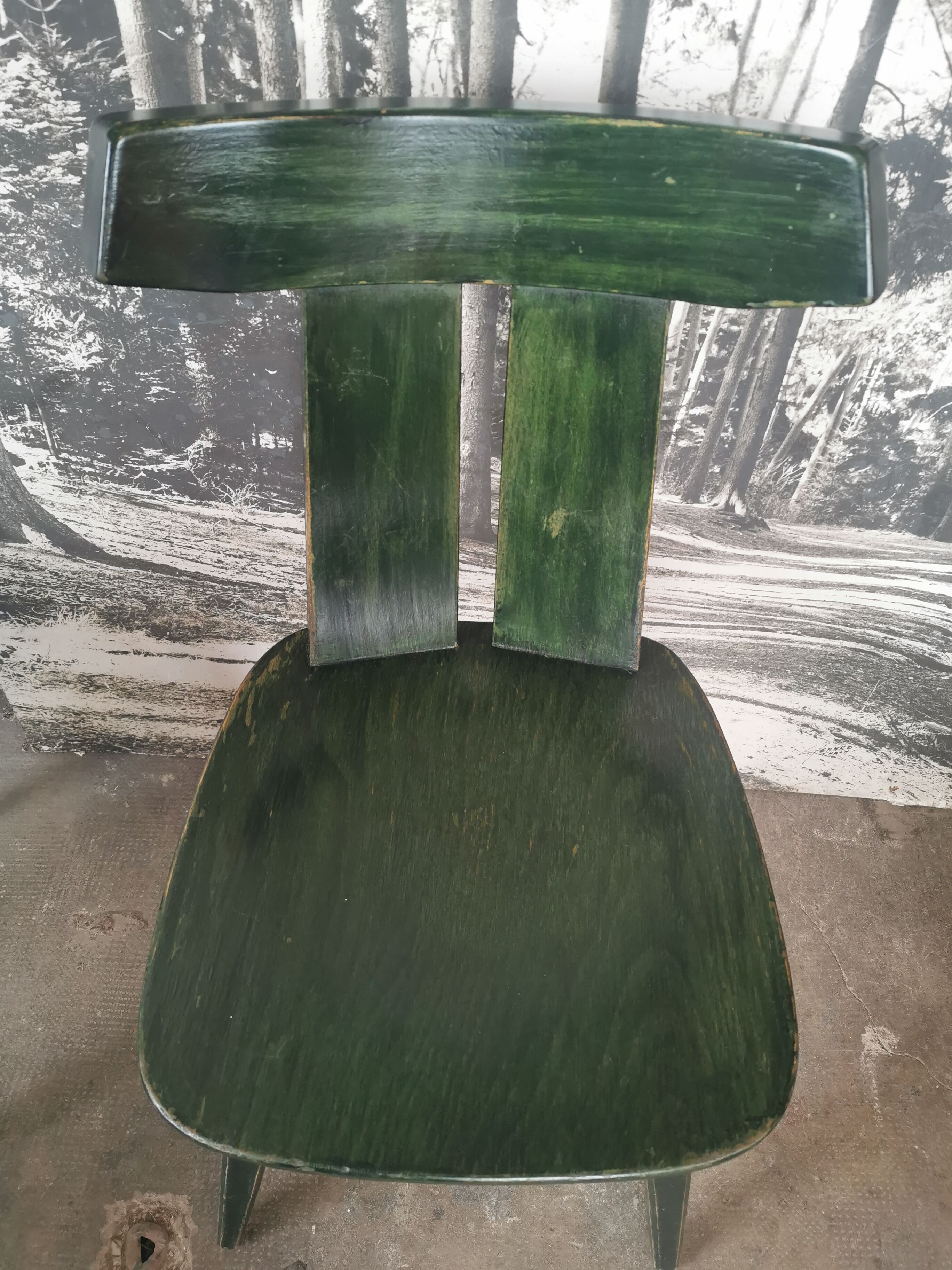 Set of 10 wooden bistro chairs