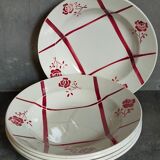 Five plates "grandmother" faience of Badonviller ancient