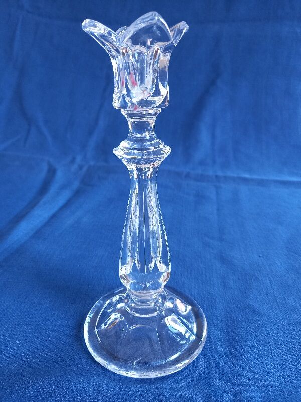 Pair of cut glass candlesticks