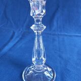 Paire de bougeoirs en verre taillé