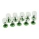 Set of 10 Vintage Roemer Wine Glasses Green Ribbed Foot