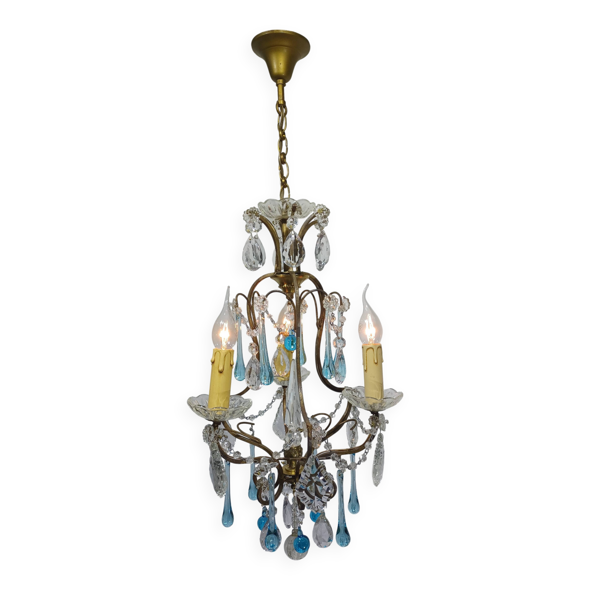 3-light cage chandelier