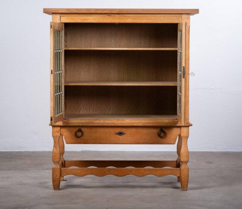 Brutalist Oak Cabinet by Henning Kjærnulf, Denmark, 1960s
