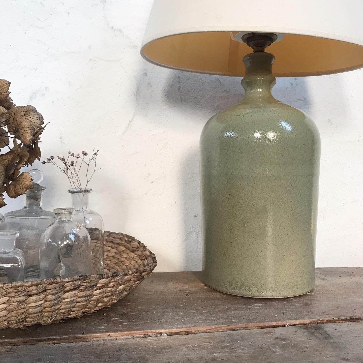Vintage stoneware lamp foot