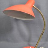 Jean Boris LACROIX (1902-1984), Desk lamp in red lacquered sheet metal, profiled diffuser