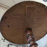Table d'appoint ronde, pied en chêne tourné