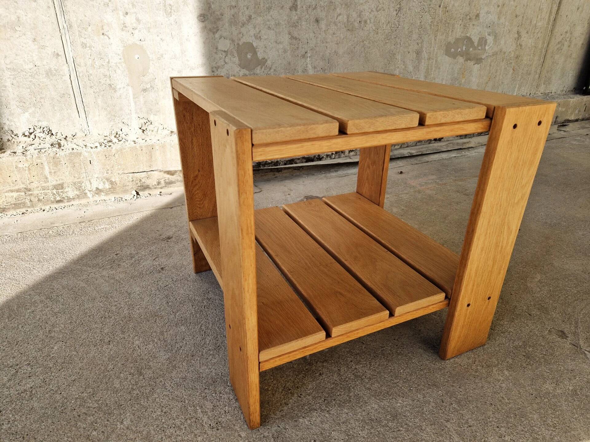 Vintage crate table, 1990s oak