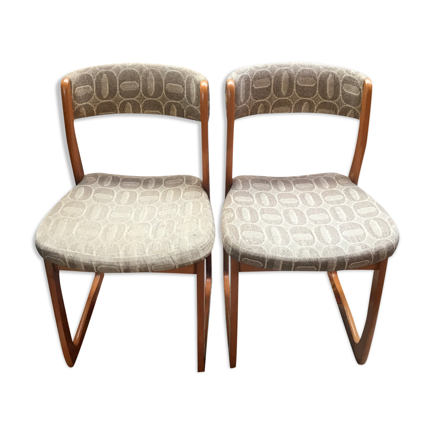 Paire de chaises traîneau 1960 Self