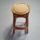 3 x bamboo stool with leather laces / 70s