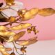 Italian ceiling light metal gold leaves 60s