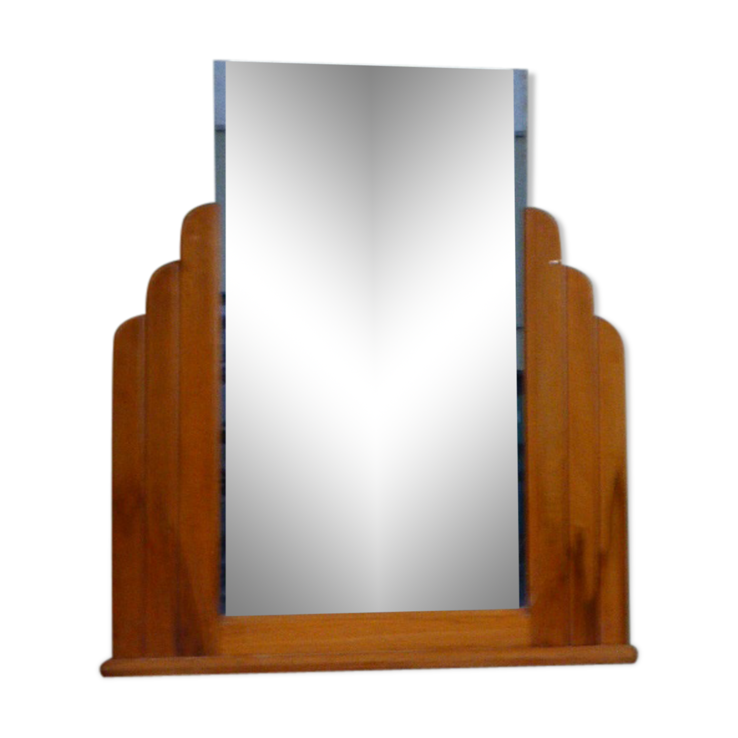 Art deco mirror, and column wooden frame