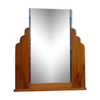 Art deco mirror, and column wooden frame